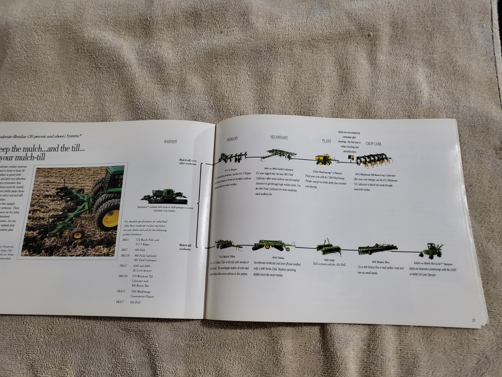 1992 Vtg John Deere Ag BROCHURE Farming NO TILL Drill Rotary Hoe Disc MaxEmerge2