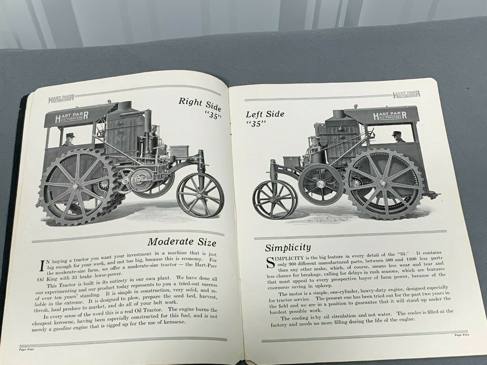 Vintage 1910&rsquo;s HART PARR OILKING 35 Prairie Tractor Sales Brochure Catalog RARE