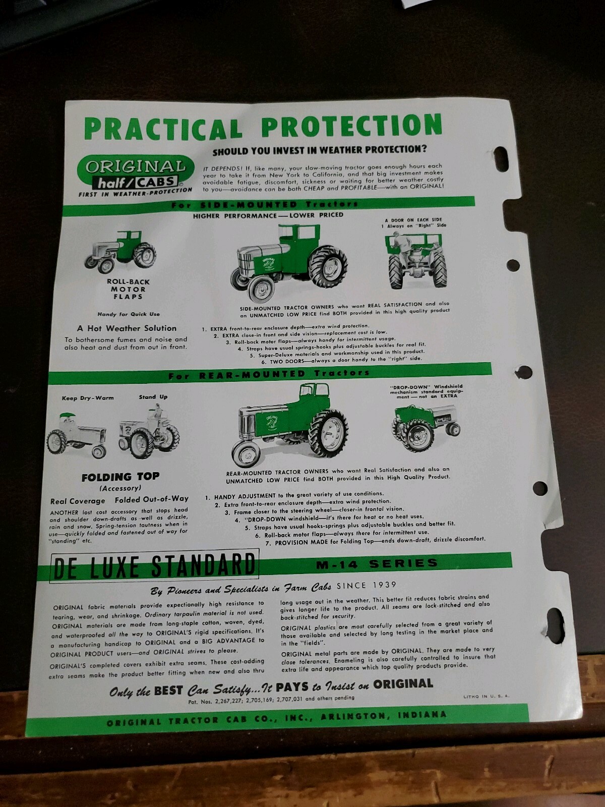 Vintage Tractor Cab Co Half Cab Sales Flyer
