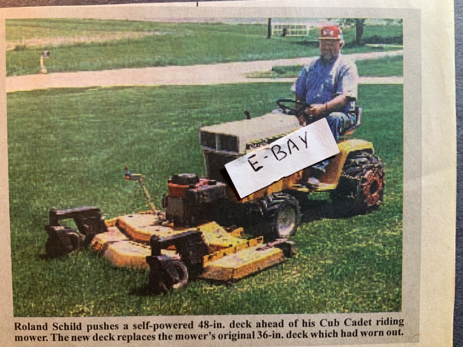 1996 Magazine Article. Roland Schild. Cub Cadet Riding Mower.