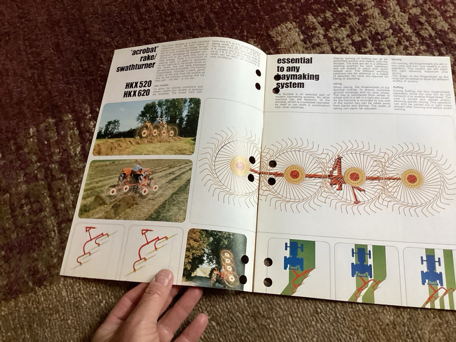 (5) 1975-6 Vicon Brochures – Rake, Harrow, Chisel Plow, Spreader