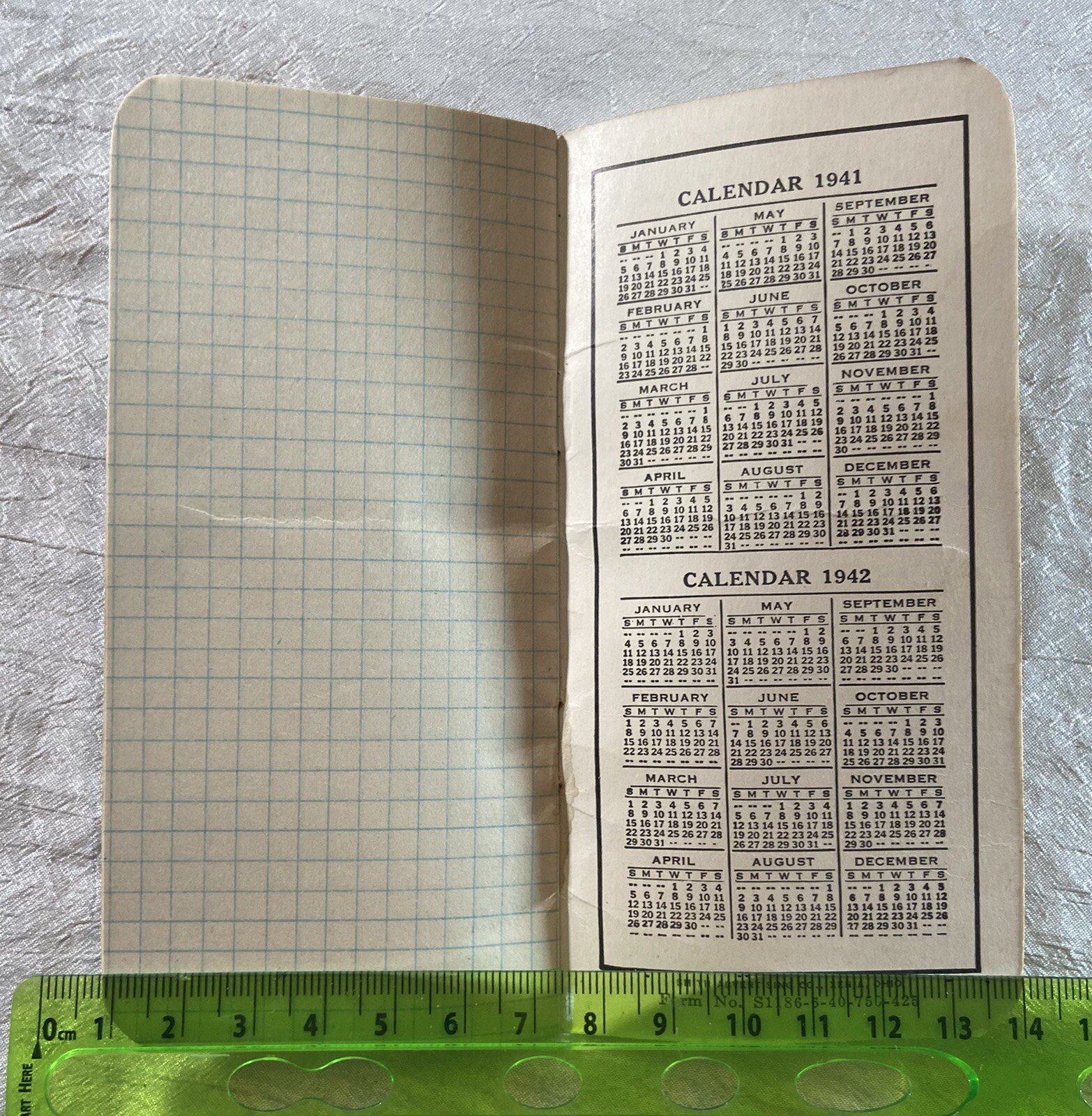 Vintage Plymouth Binder Twine Pocket Memo Book 1941 Calendar