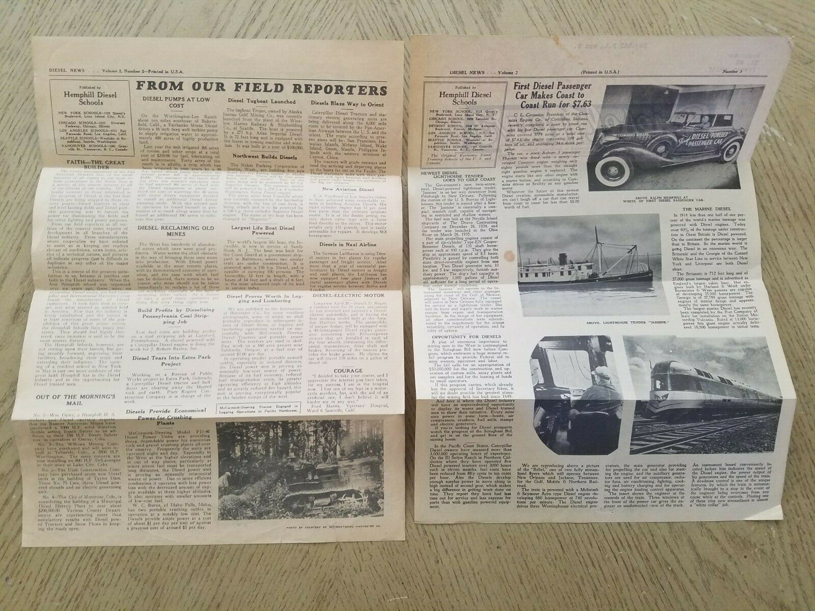 2 VTG 1935 Hemphill Schools Diesel News Newsletters Engines Agriculture Tractors