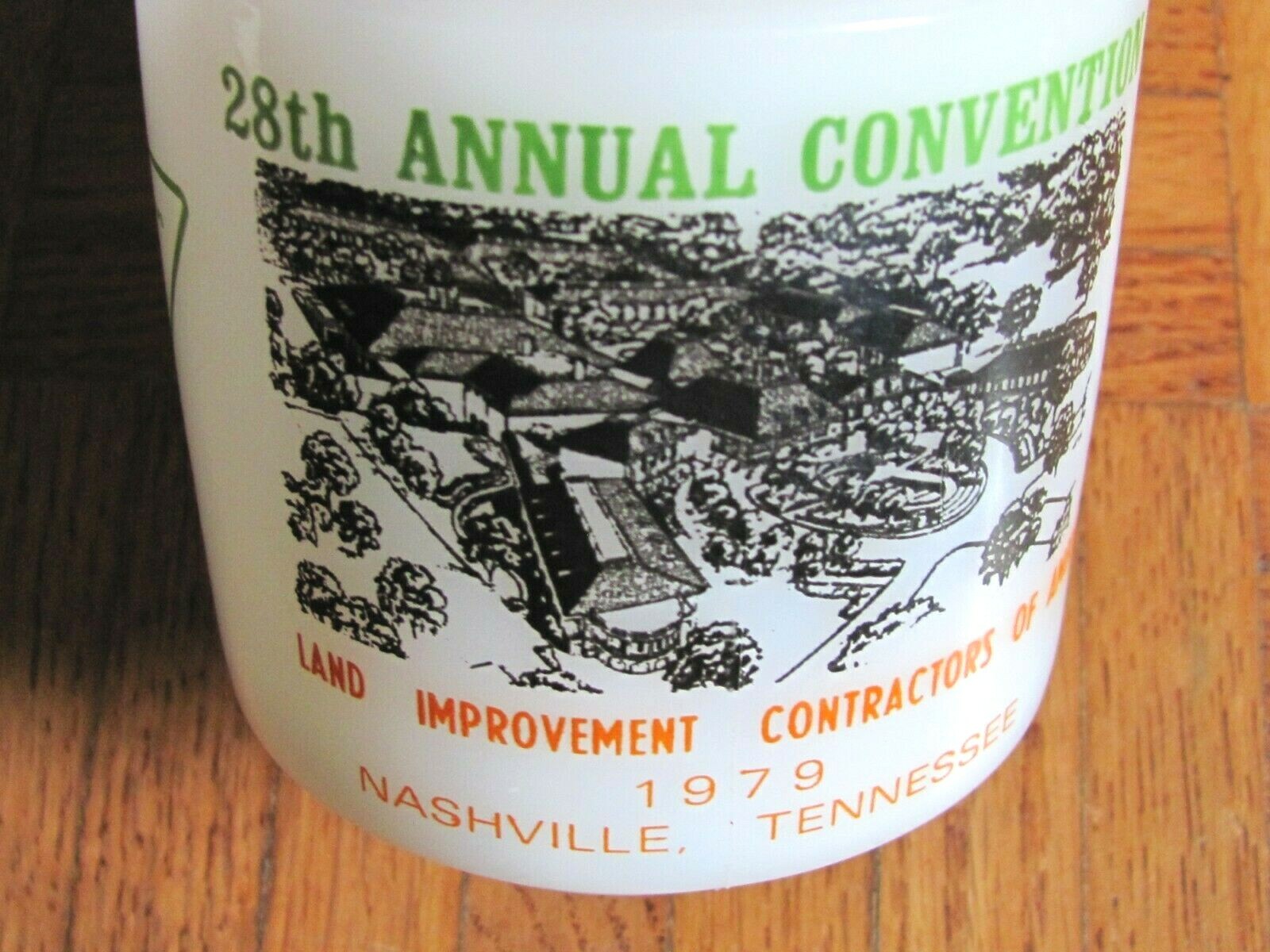 1979 LICA CONVENTION MILK GLASS COFFEE CUP NASHVILLE TN LAND IMPROVEMENT