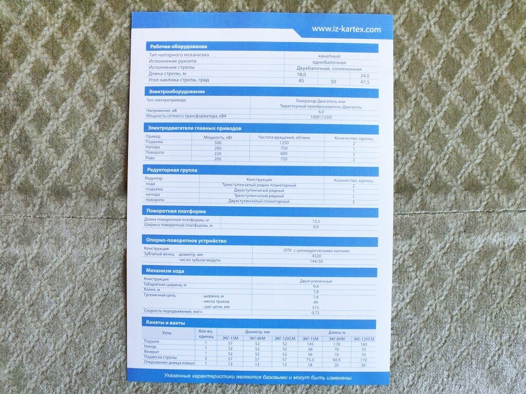 UZTM KARTEX EKG-15M Russian Crawler Mining Excavator Brochure URALMASH 2020