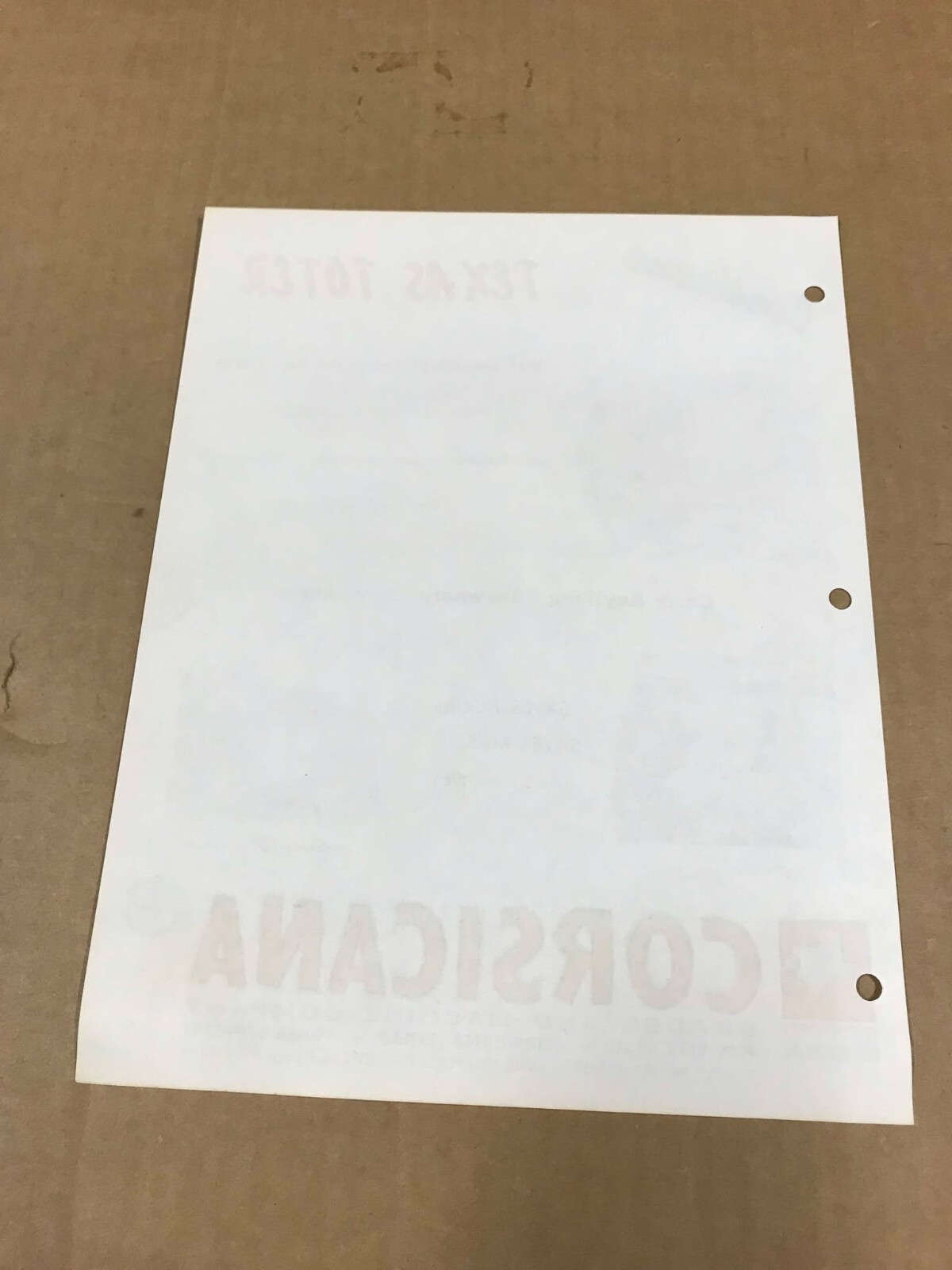 Vintage Corsicana Texas Toter Flyer
