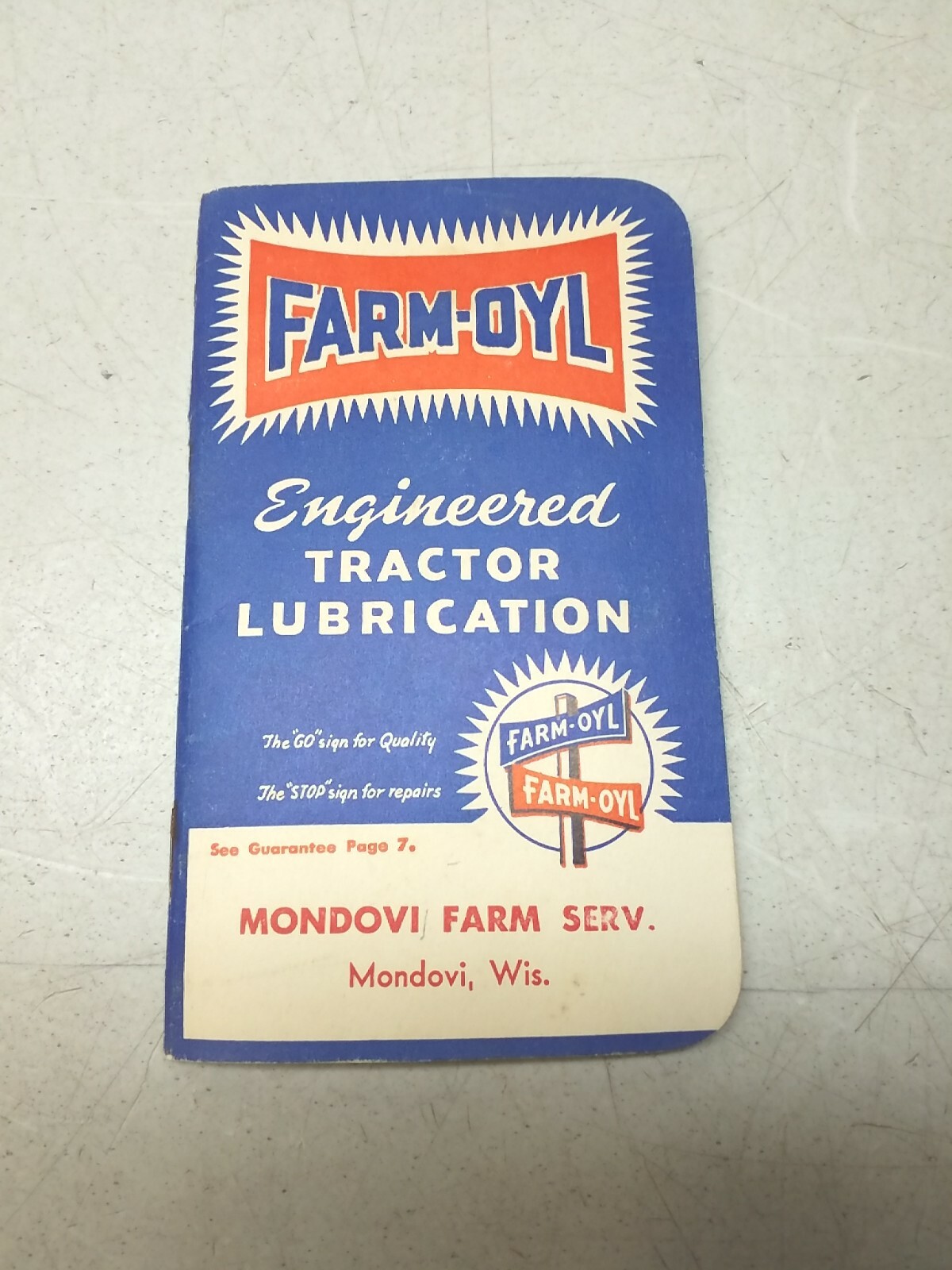 Farm Oyl Memo Book 1950 51 Petroleum Advertising Mondovi Farm Service Wisconsin