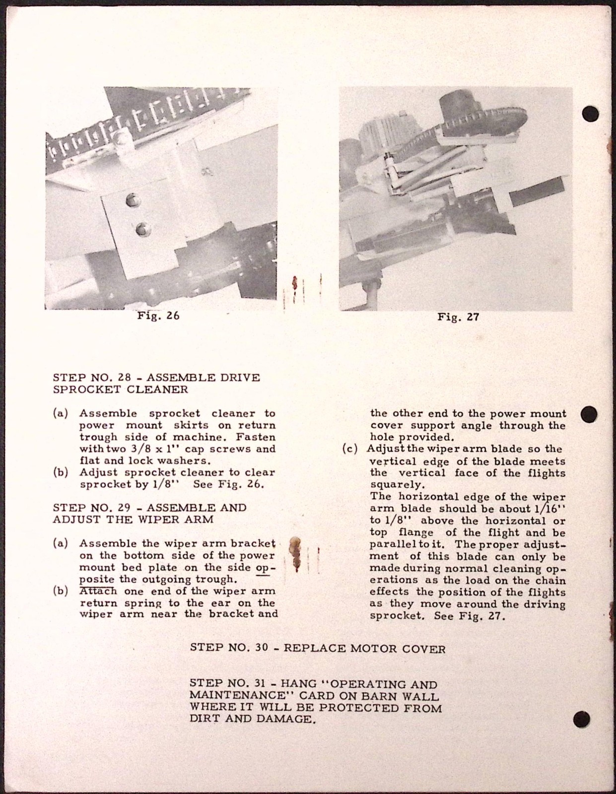 1952 Starline Model No.2095 Barn Cleaner Installation Instructions Booklet
