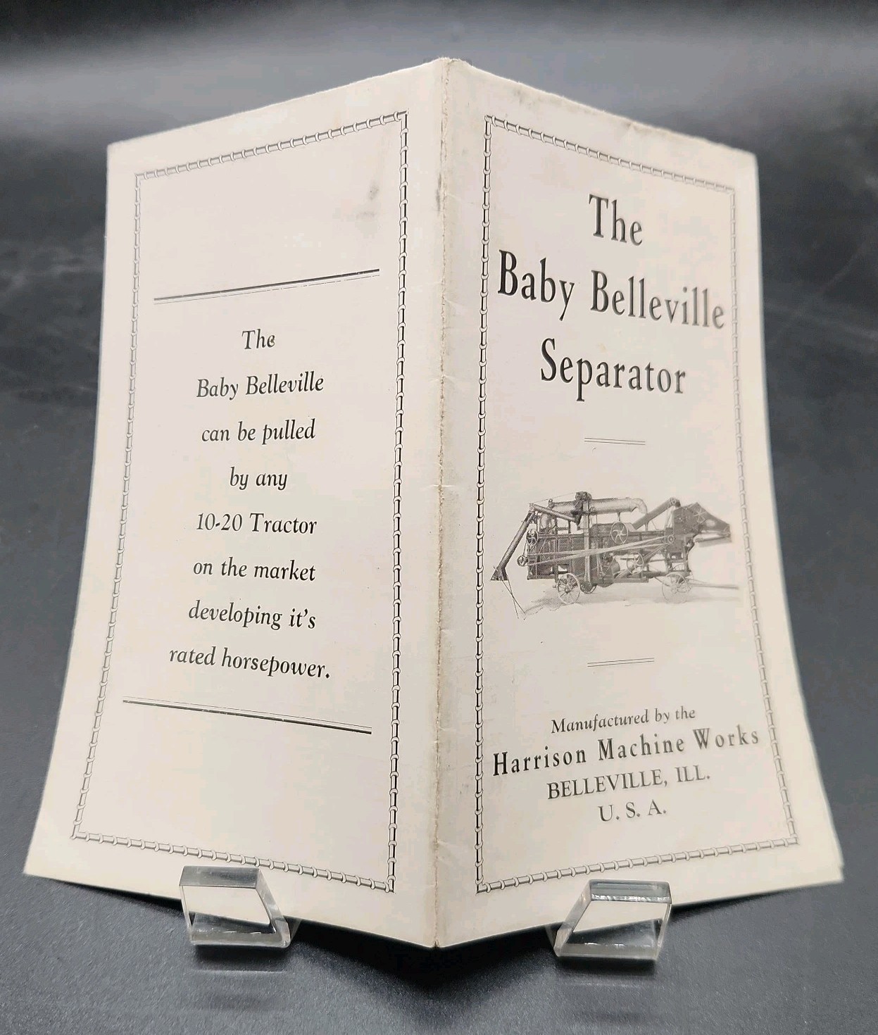 Baby BELLEVILLE THRESHING Brochure – HARRISON MACHINE WORKS – Farm Advertising