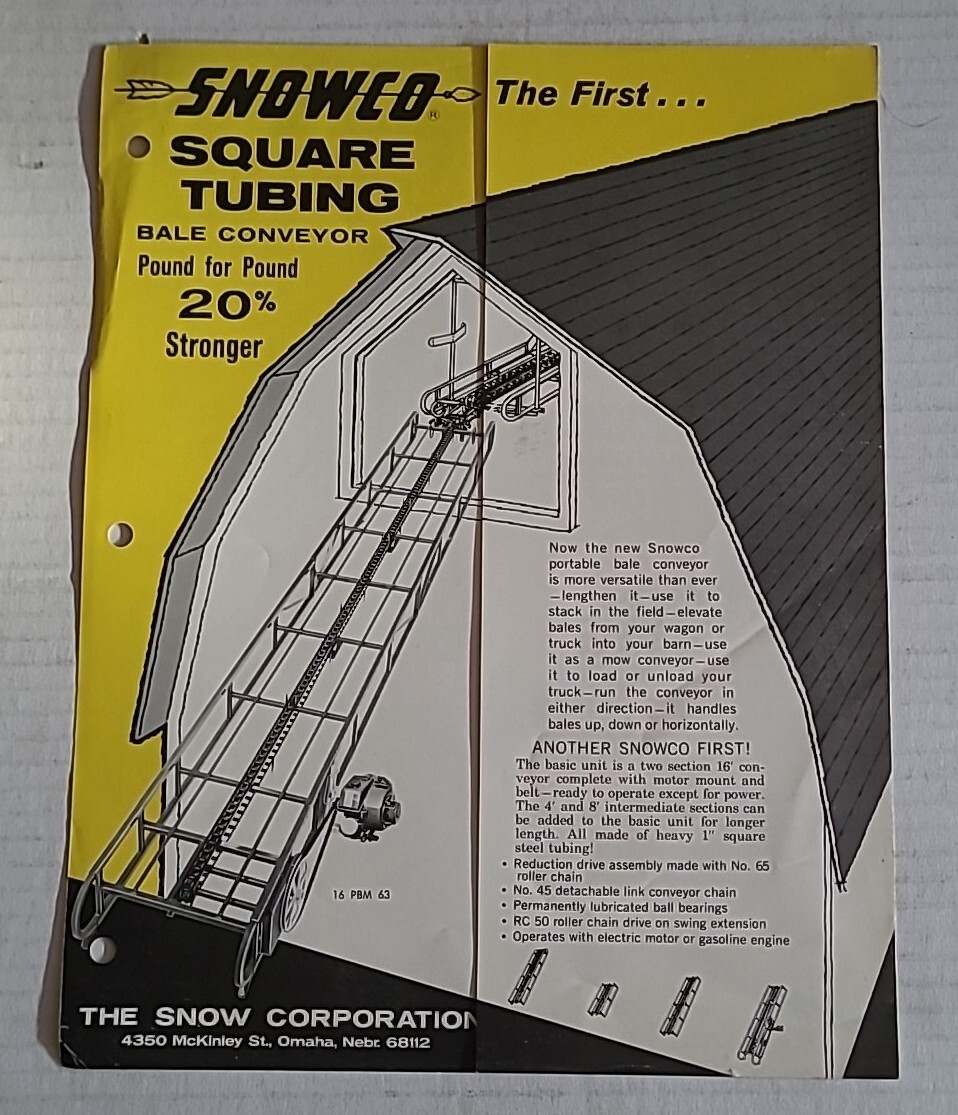 Snowco Square Tubing Bale Conveyor Brochure