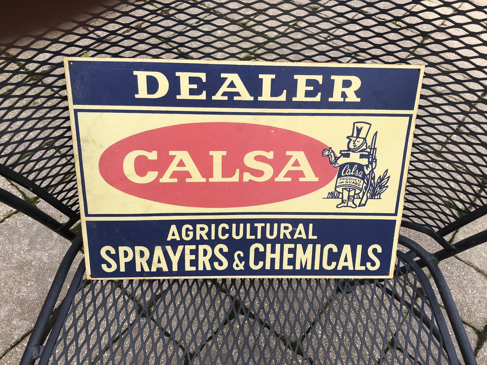 Vintage Calsa Dealer Agricultural Farm Sprayers & Chemicals Advertising Sign
