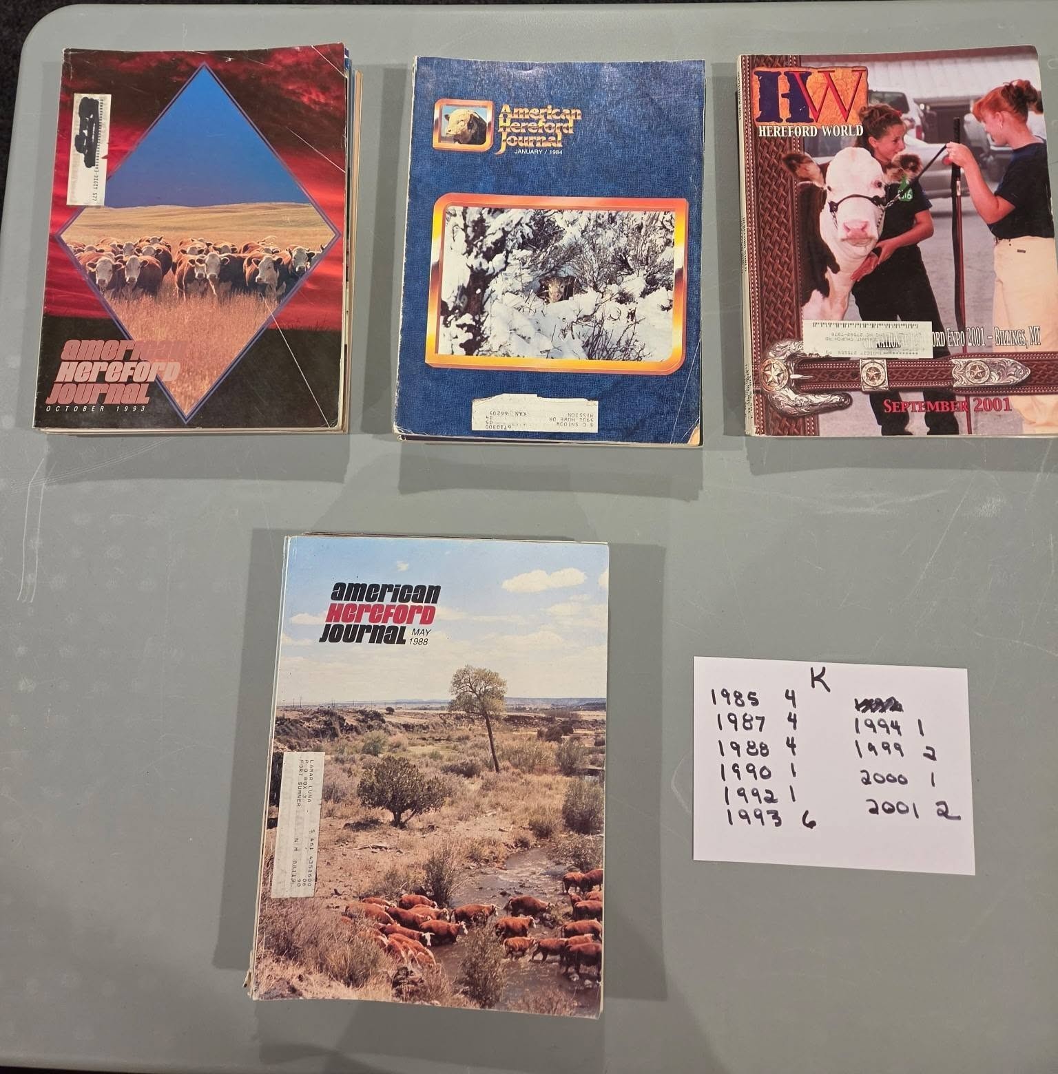 VINTAGE HEREFORD JOURNALS 1950-2001