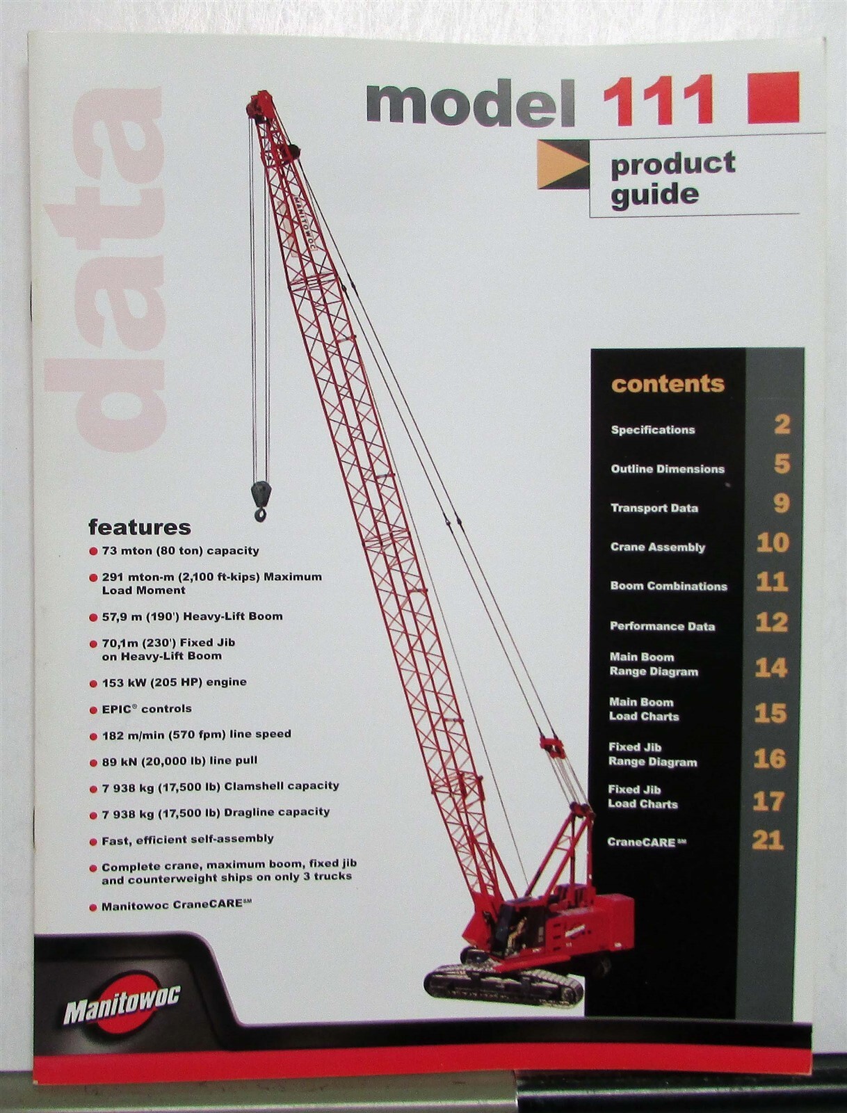 2000 Manitowoc 111 Crane Specifications Construction Product Guide