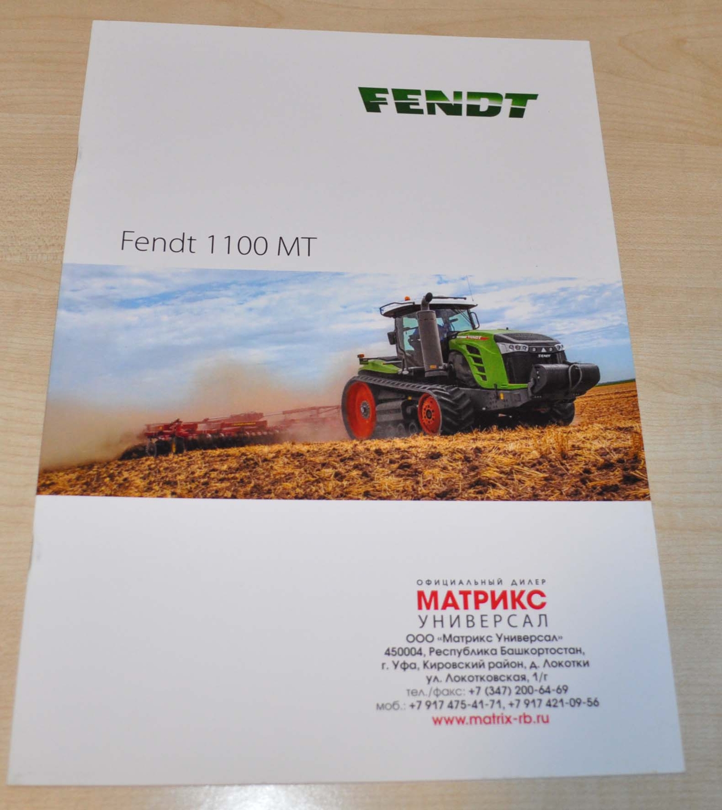 Fendt 1100 MT Tractor Agricultural Brochure Prospekt