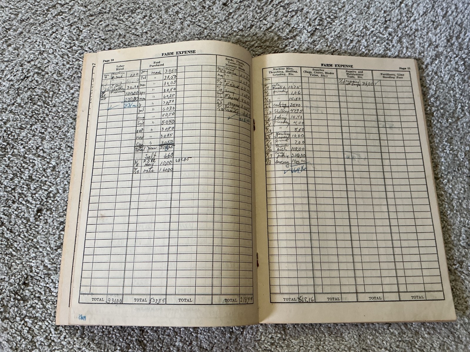 Vtg. 1947 Farm Acct. Record Book Redwood Rendering Co. Redwood Falls, Minnesota