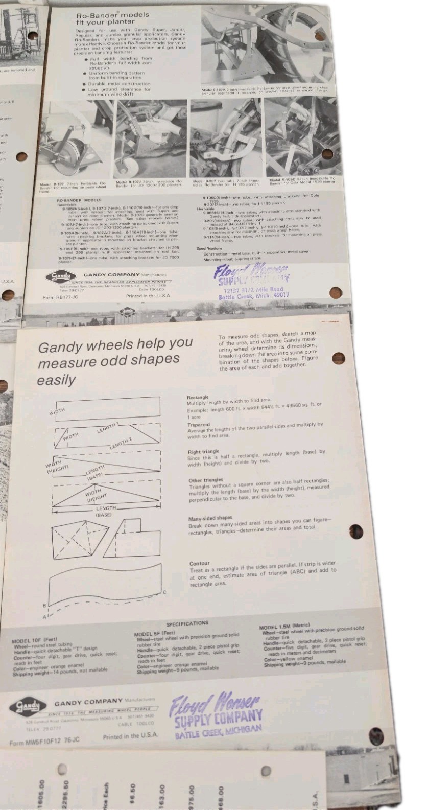 Gandy Company Catalog And 13 Farm Attachment Implement Advertisement Brochures