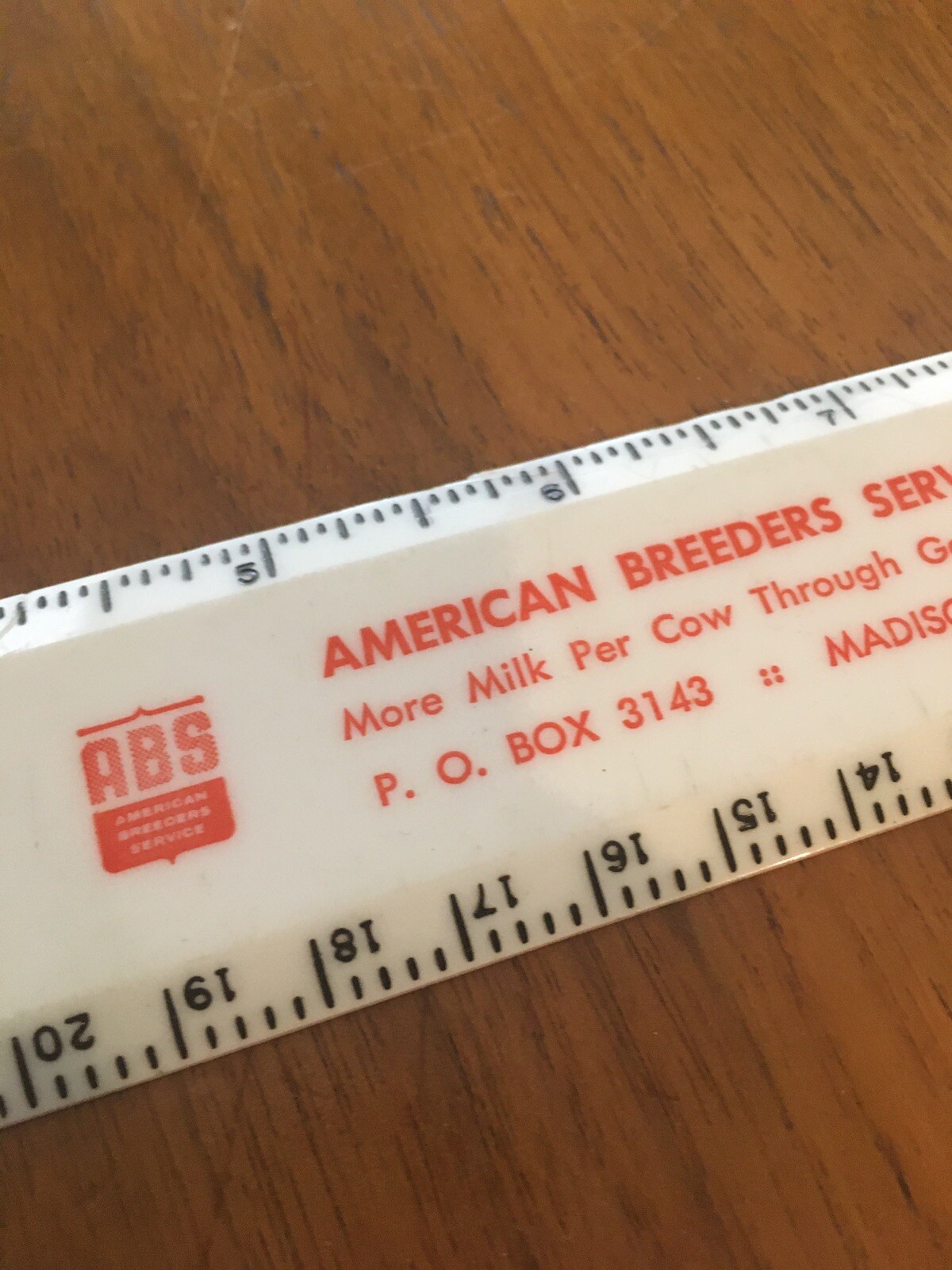 Vintage ABS american Breeders Service Ruler Rules Office Supply