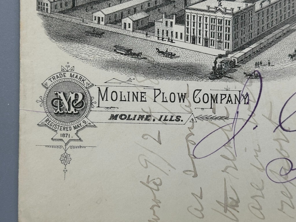 1880 – 1906 MOLINE PLOW Illustrated Postal Covers FARM Advertising Envelope