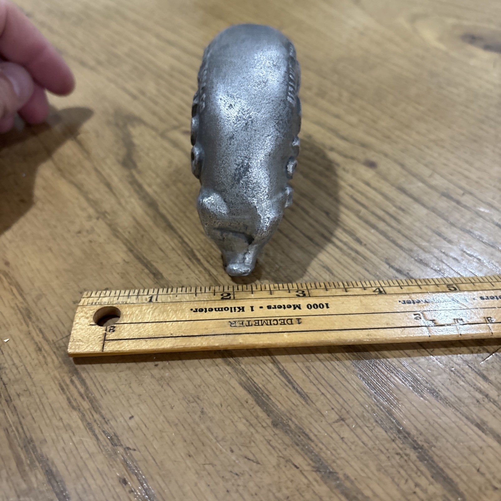 Rare Vintage 1900s Moline Tool Co. Hole Hog Promo Cast Aluminum Paperweight Adv.