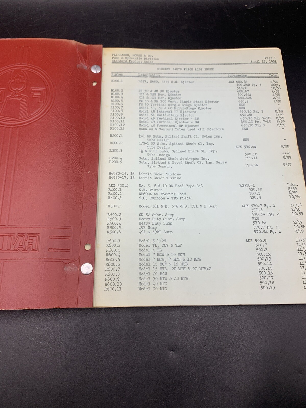 1960’s Fairbanks Morse Dealer Products Catalog/Prices- Farm Home Water Systems