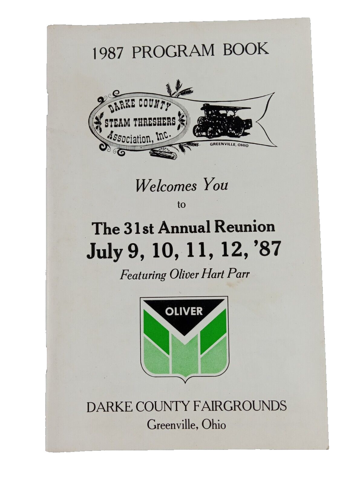 Darke County Steam Threshers Assoc. 1987 Program Book Oliver Hart Parr Ohio