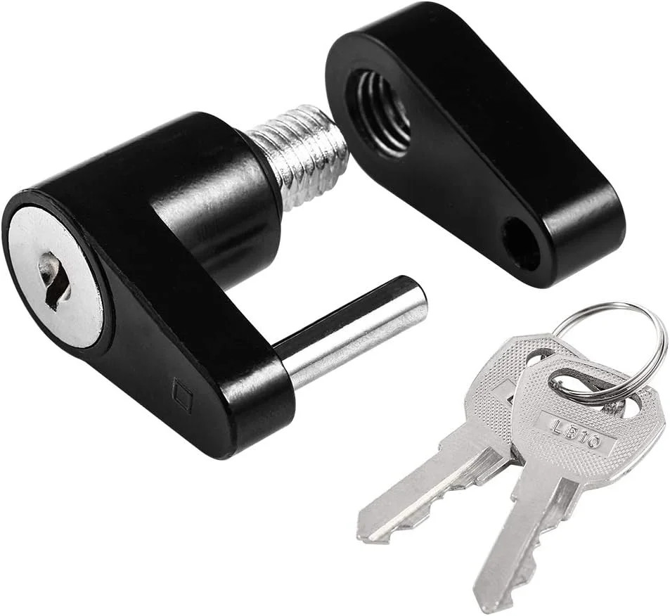 Black Trailer Hitch Coupler Lock, Dia 1/4 Inch, 3/4 Inch Span for Tow B