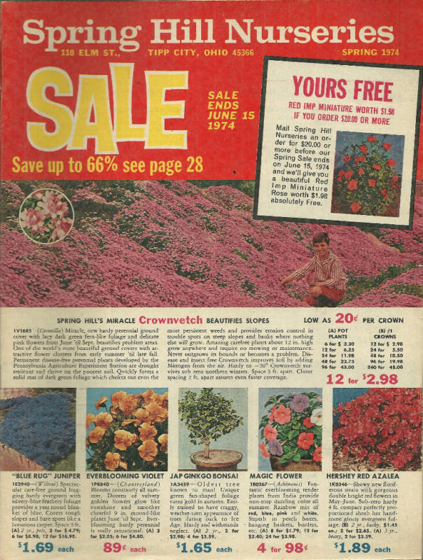 Spring Hill Nurseries Catalog Tipp City Oh Spring 1974 Flowers