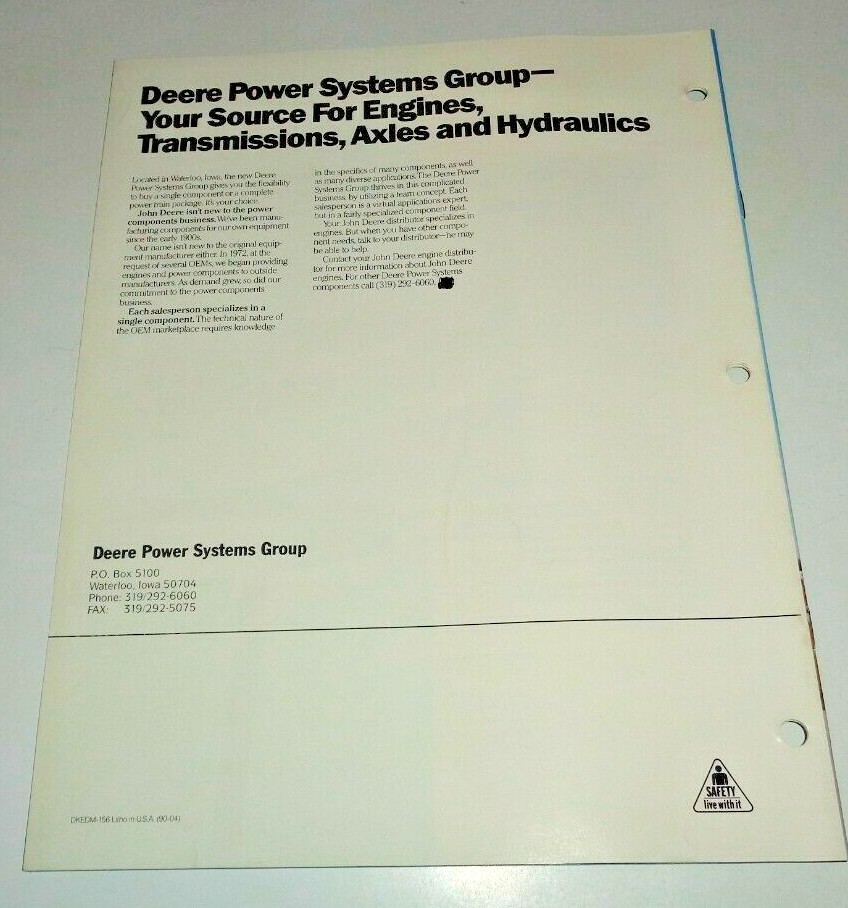John Deere Spring 1990 Power Source Magazine Offshore Oil Almond Harvesting JD
