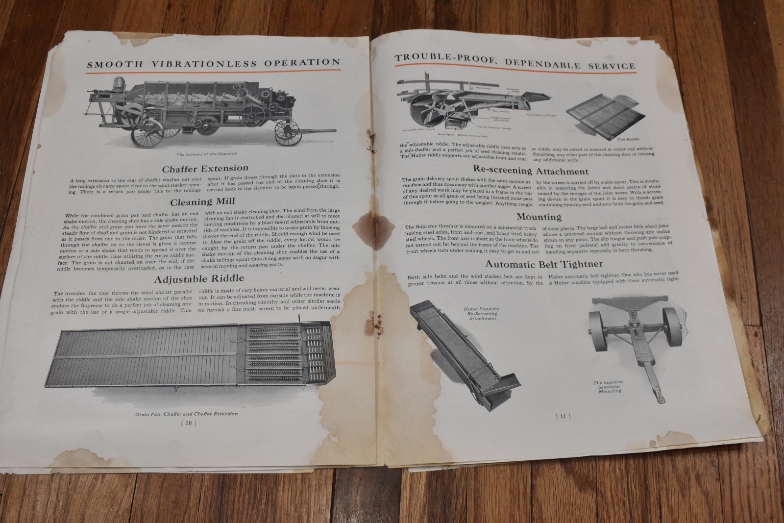 Vintage Huber Supreme Thresher Farm Threshing Machine Advertising Sales Brochure