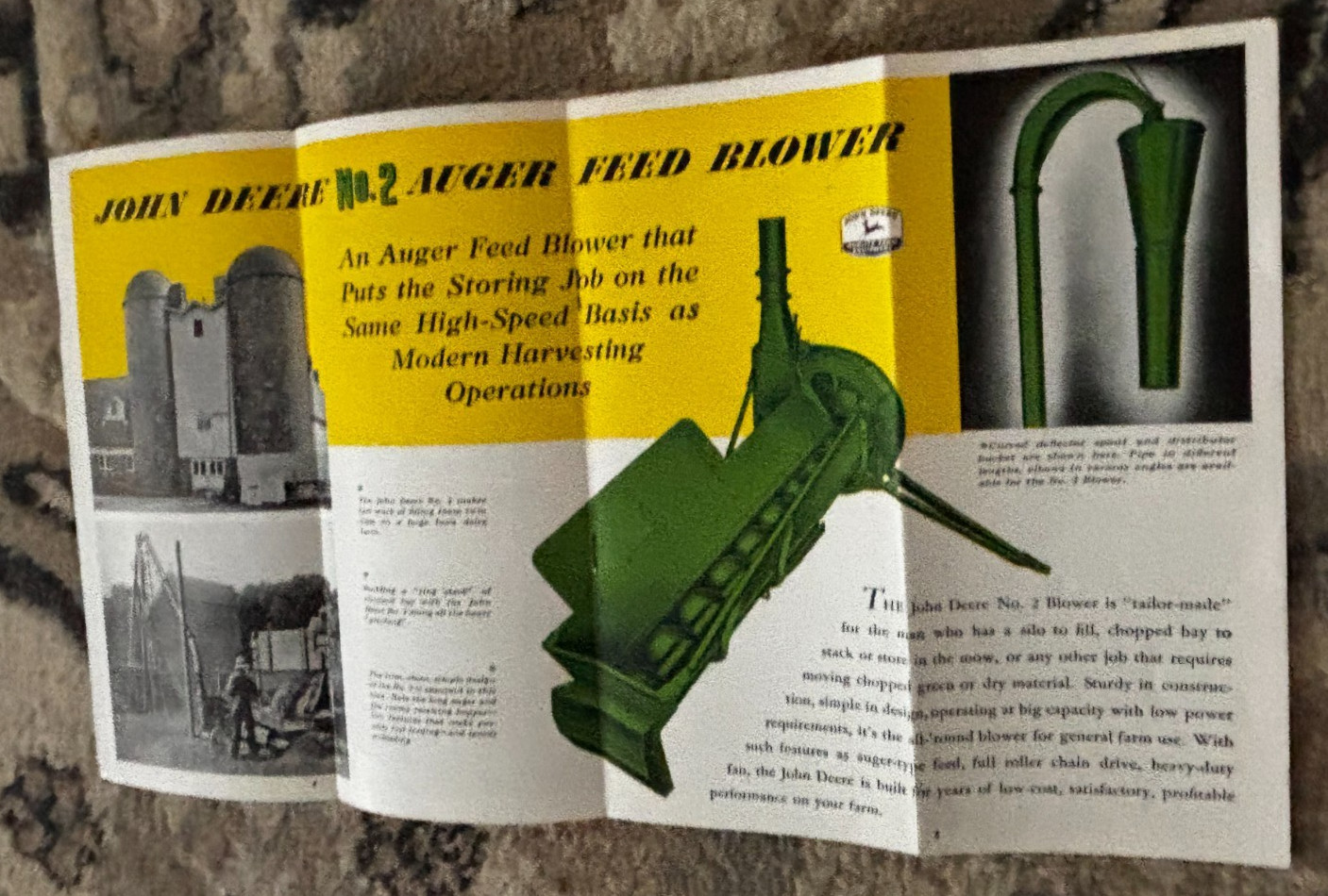 John Deere No.2 Auger Feed Blower For 1946 Brochure DCPA26