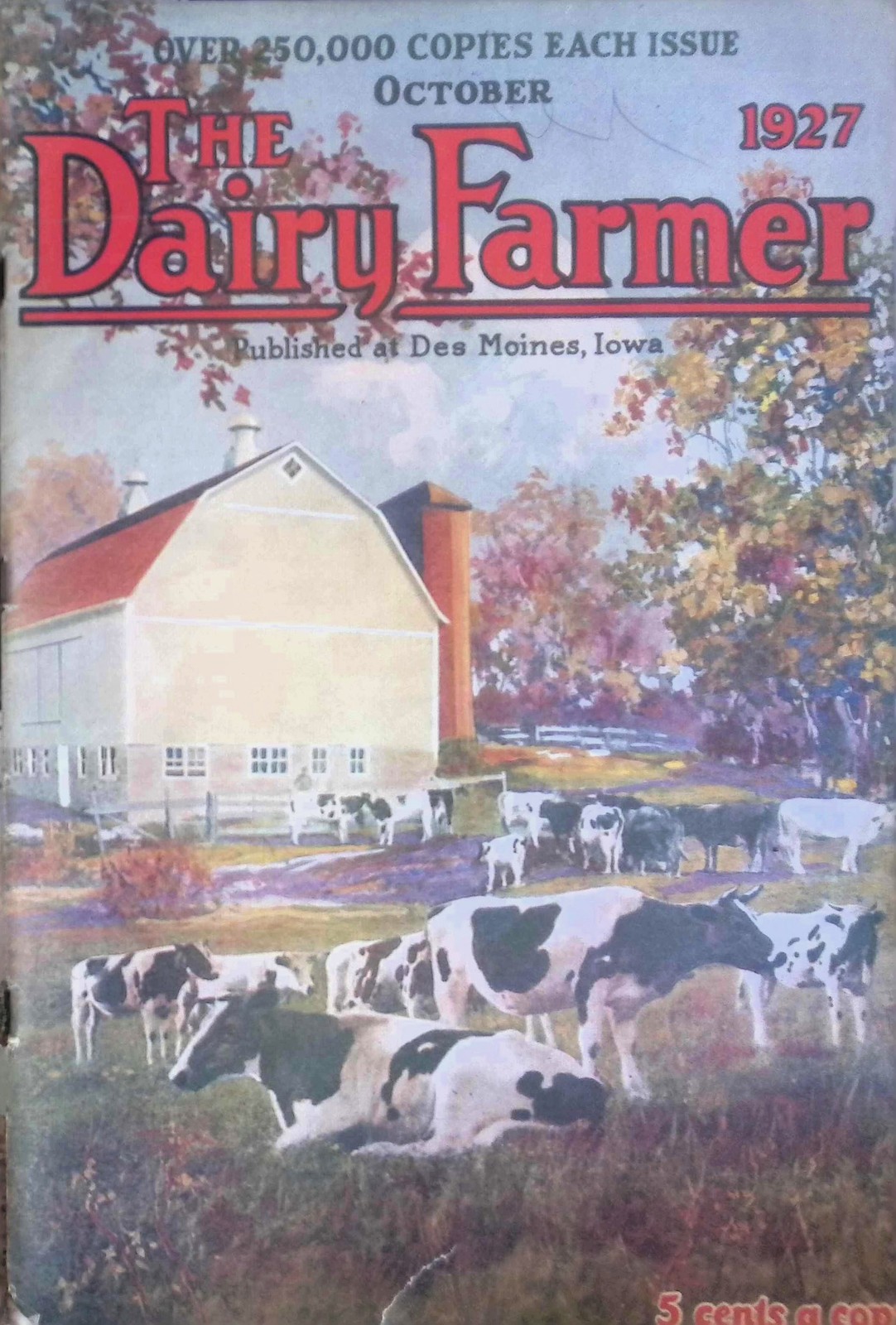 The Dairy Farmer Magazine Oct 1927 Des Moines Iowa Purina IH Bell System