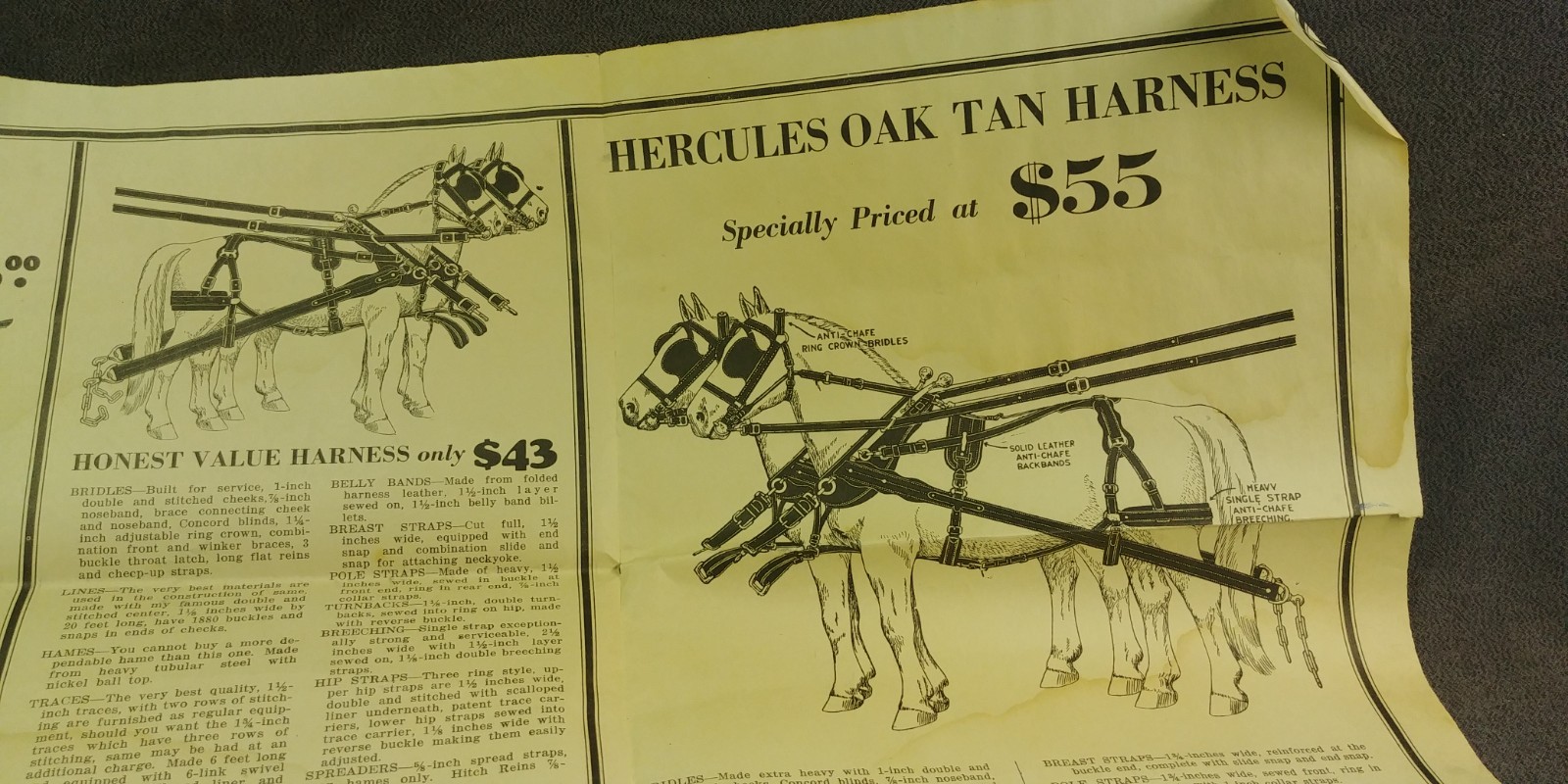 1920s Aniser Mercantile St Joseph Missouri Fold Out Ad Harness Hardware Antique