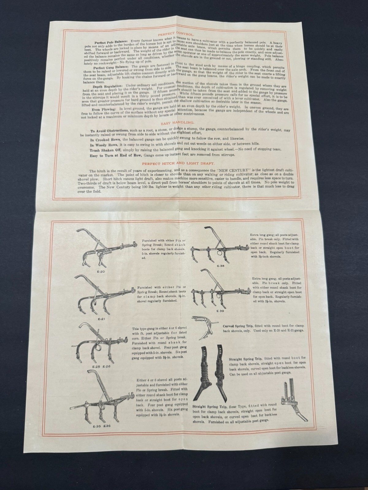 Vintage Roderick Lean Mfg -New Century- Cultivator Brochure