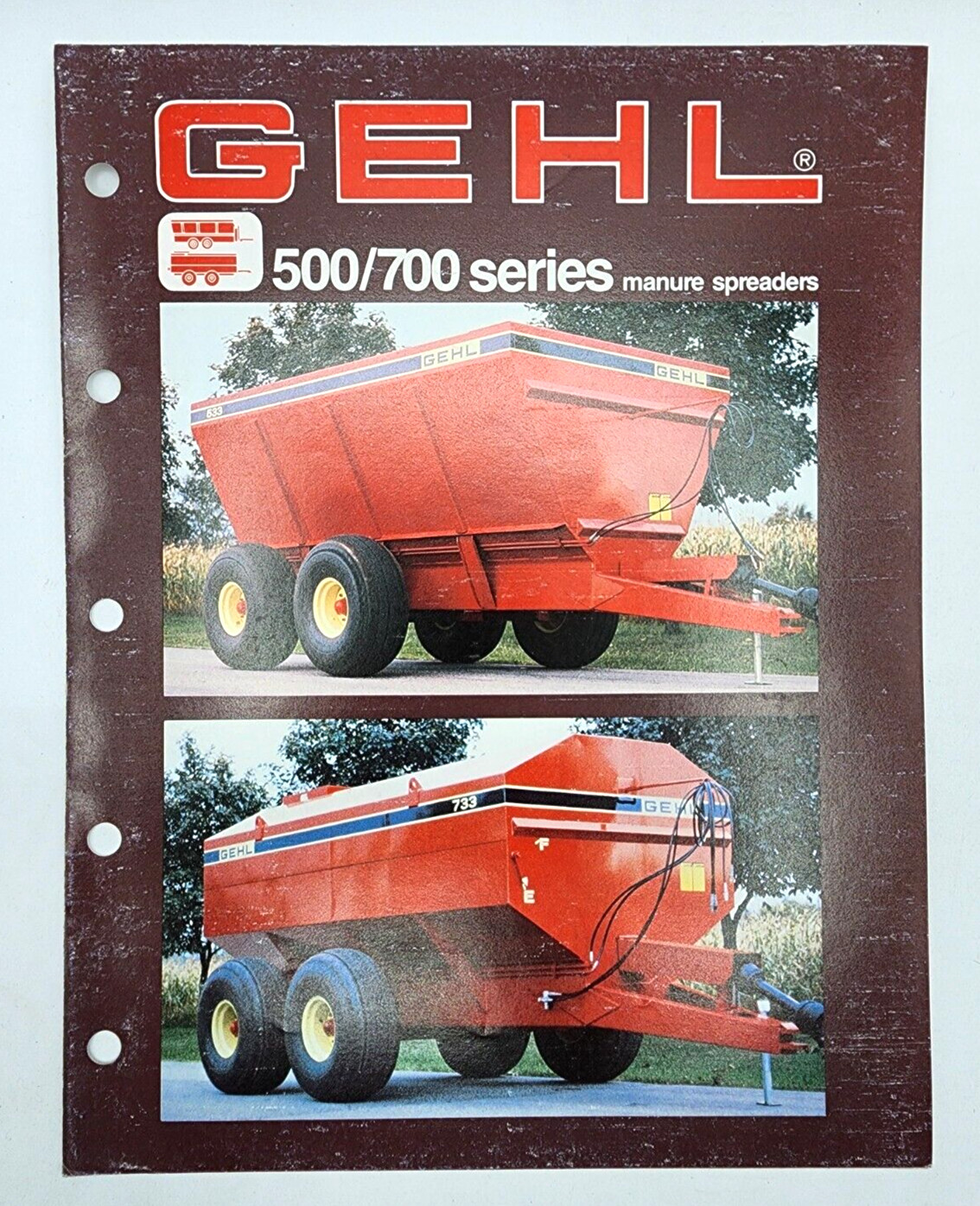 GEHL 500/700 Series Manure Spreaders Sales Showroom Brochure 4 Pages