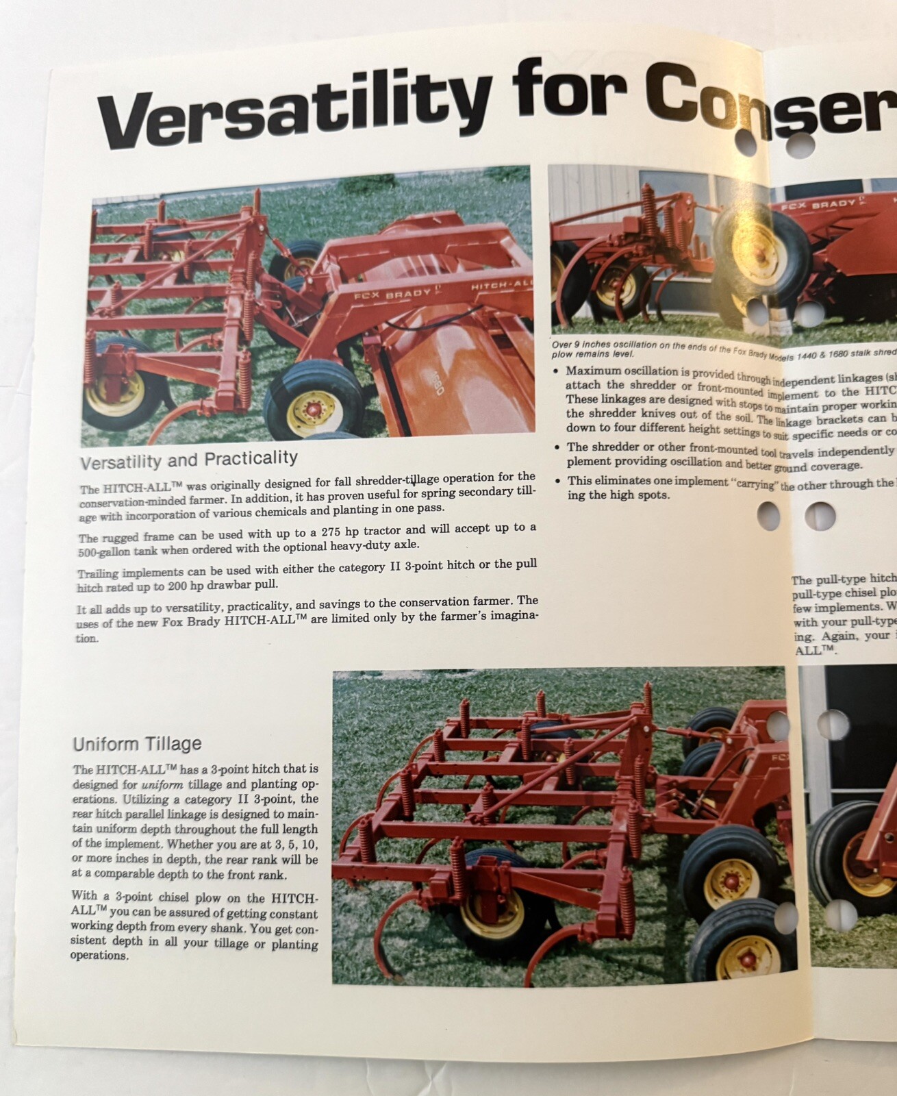 Vintage 1983 Farm Equipment Dealer Brochure Fox Brady Hitch All
