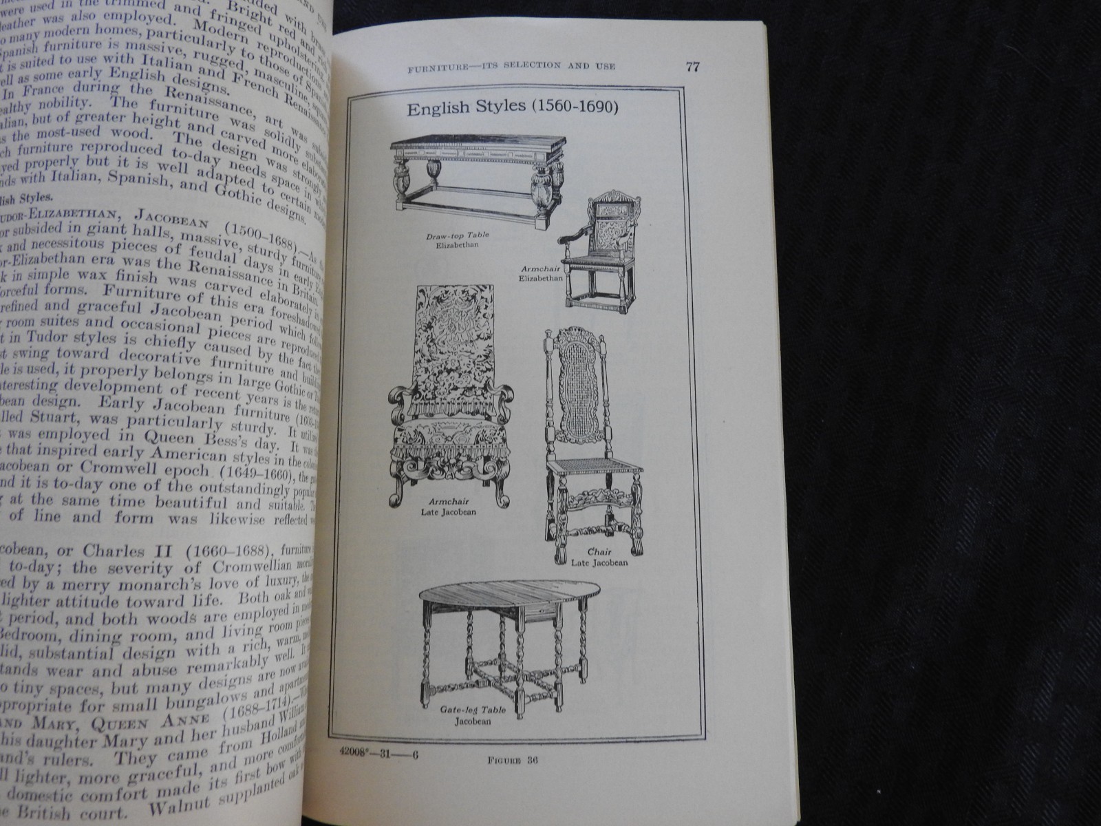 1931 « Furniture, it&rsquo;s Selection & Use » U.S. Department of Commerce Wood Lumber