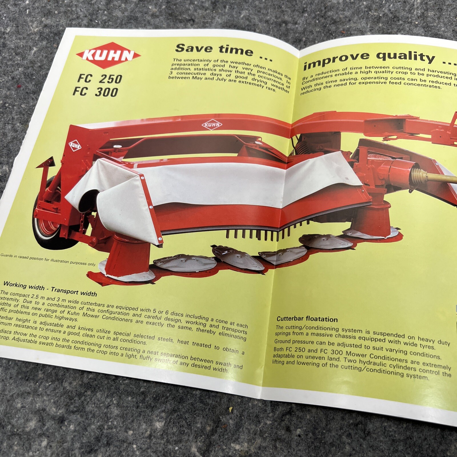 Original KUHN Mower Conditions Color Sales Brochure 250 300