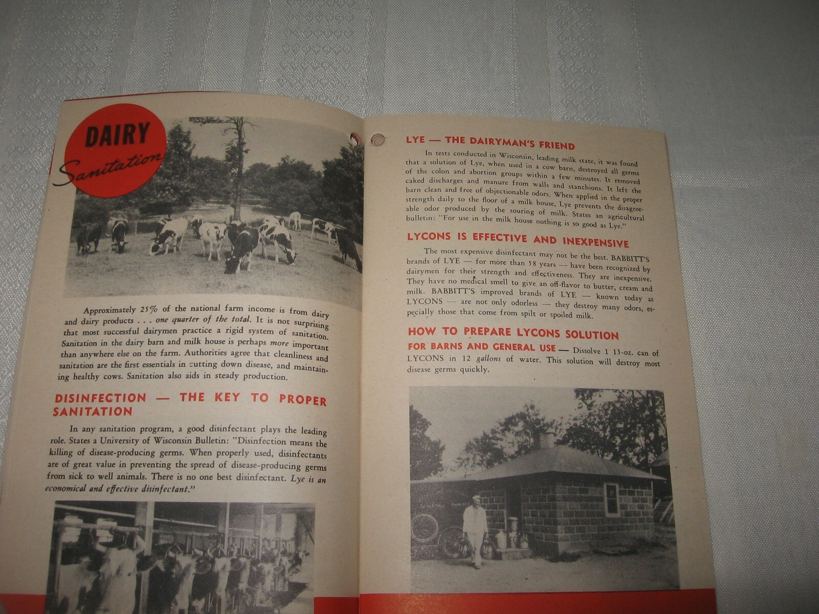 B.T. BABBITT&rsquo;S LYCONS NEW FLAKE LYE ~ THE FARMER&rsquo;S FRIEND ~ 1940 AD BOOKLET