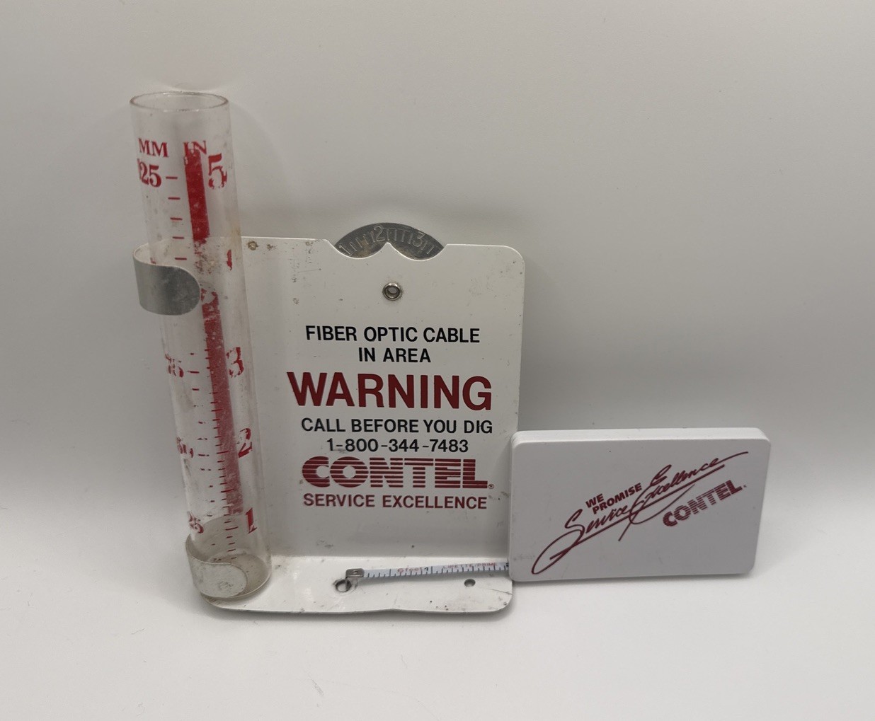 CONTEL Vintage Rain Gauge and 6ft Tape Measure