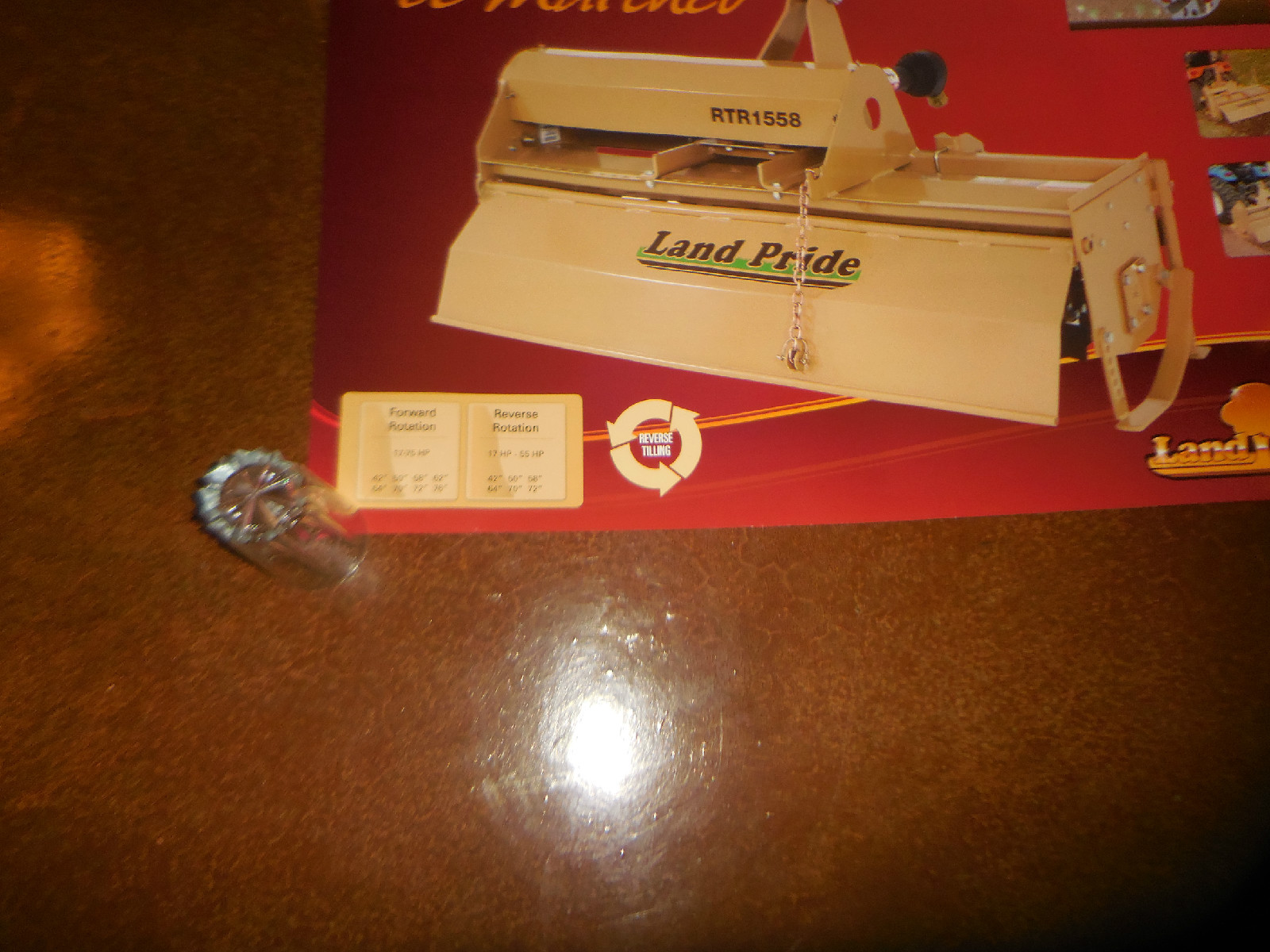 Original Land Pride Dealer Sales Poster Rotary Tiller RTR 1558 24&Prime; X 36&Prime; NOS
