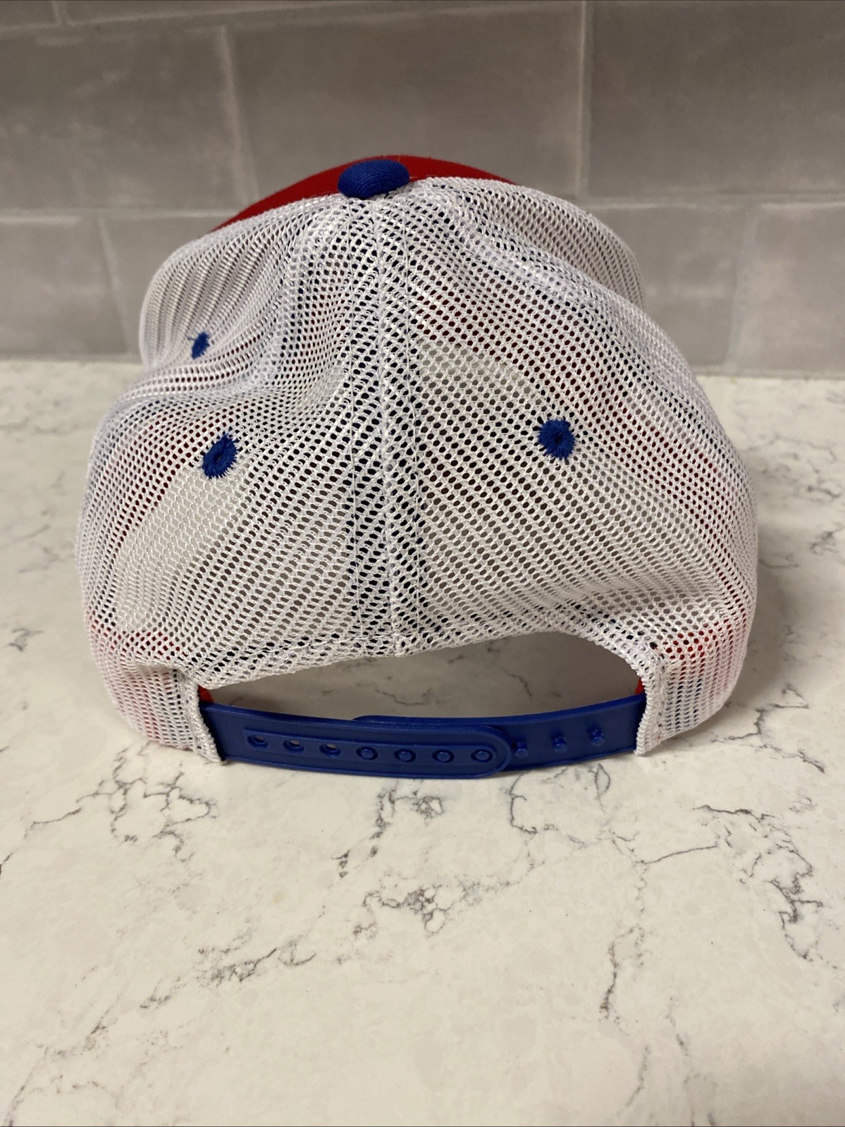 Dekalb Farmers Co-op Red Blue White Mesh Back Snapback Trucker Hat Cap