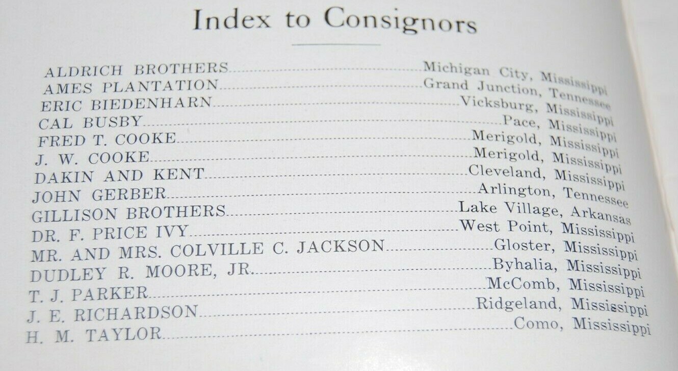 Rare 1944 Aberdeen Angus Cattle Sale Book – Greenwood Mississippi