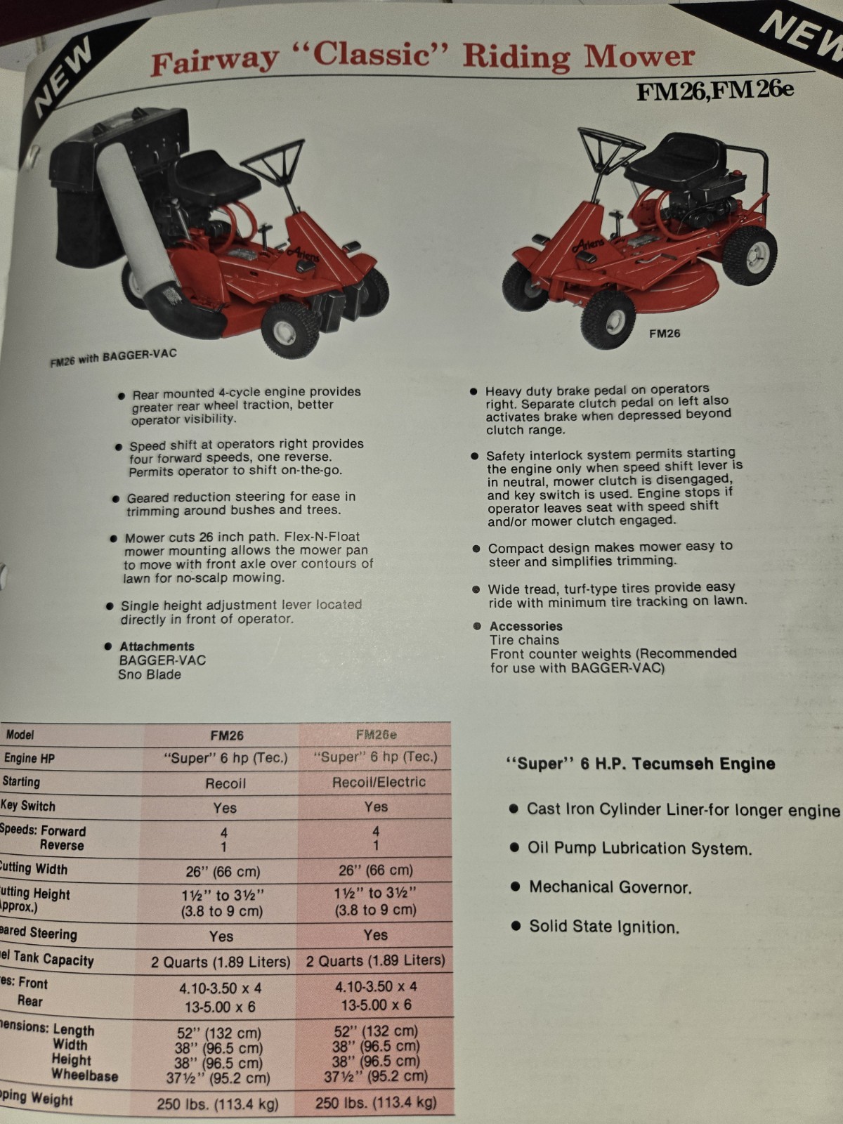 1985 ARIENS GARD N YARD PRODUCTS DEALERSHIP ADVERTISING BROCHURE