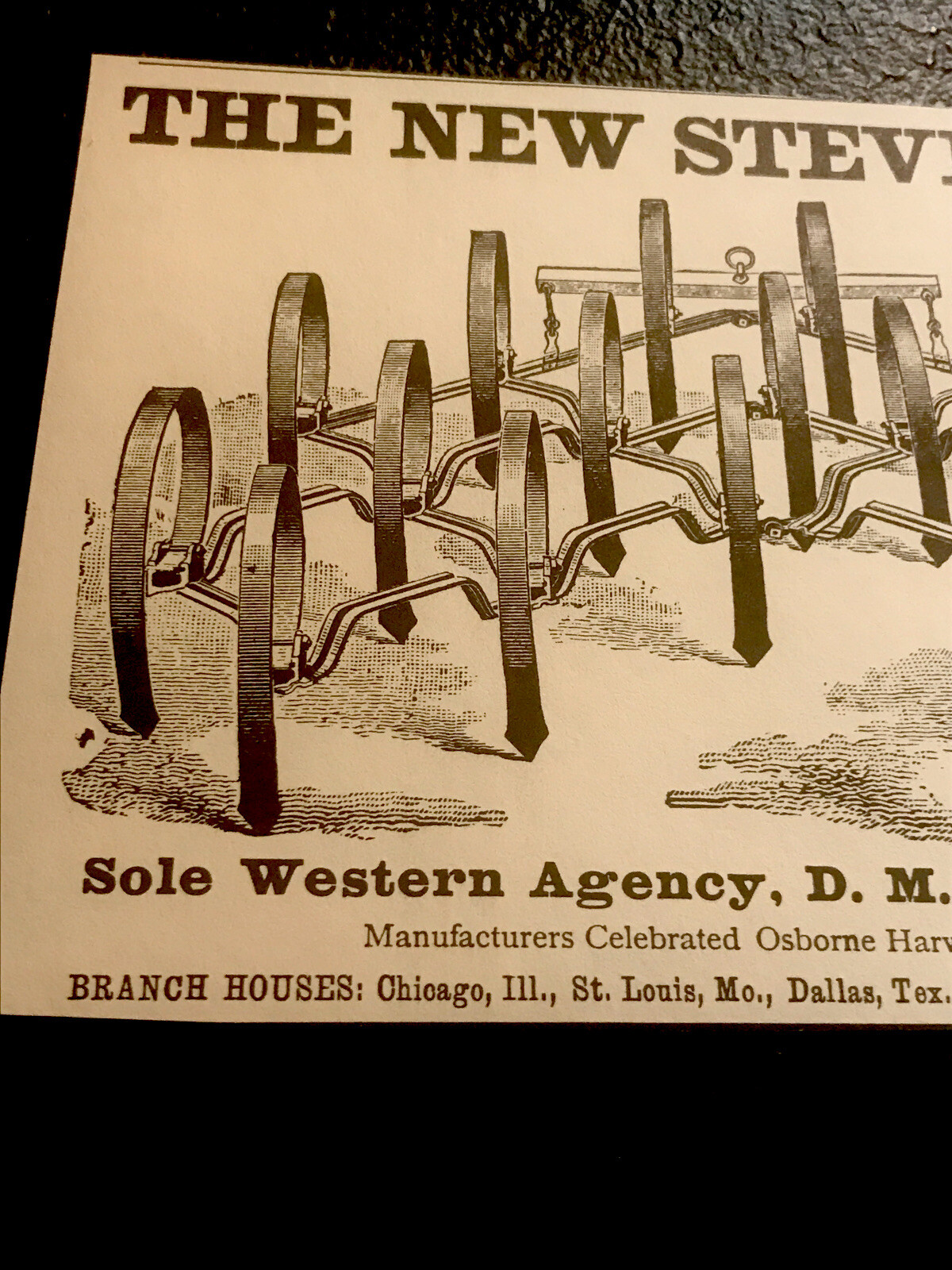 1889 A.W. Stevens & Son Harrow Implement Farm Advertising – Auburn – New York
