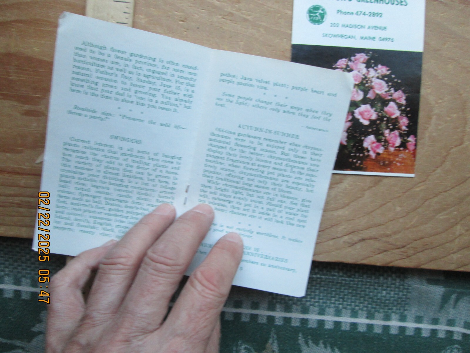 boyntons greenhouses skowhegan maine 2 Flower talks 1975 brochure