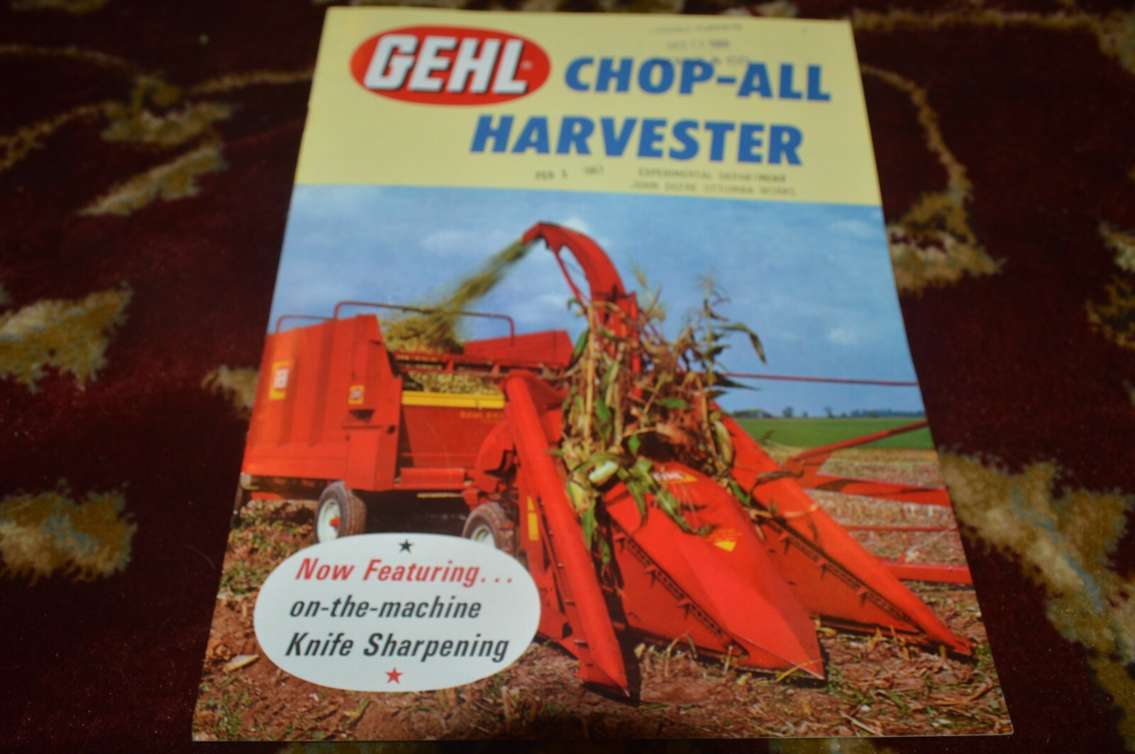 Gehl Chop All Forage Harvester For 1969 Brochure FCCA