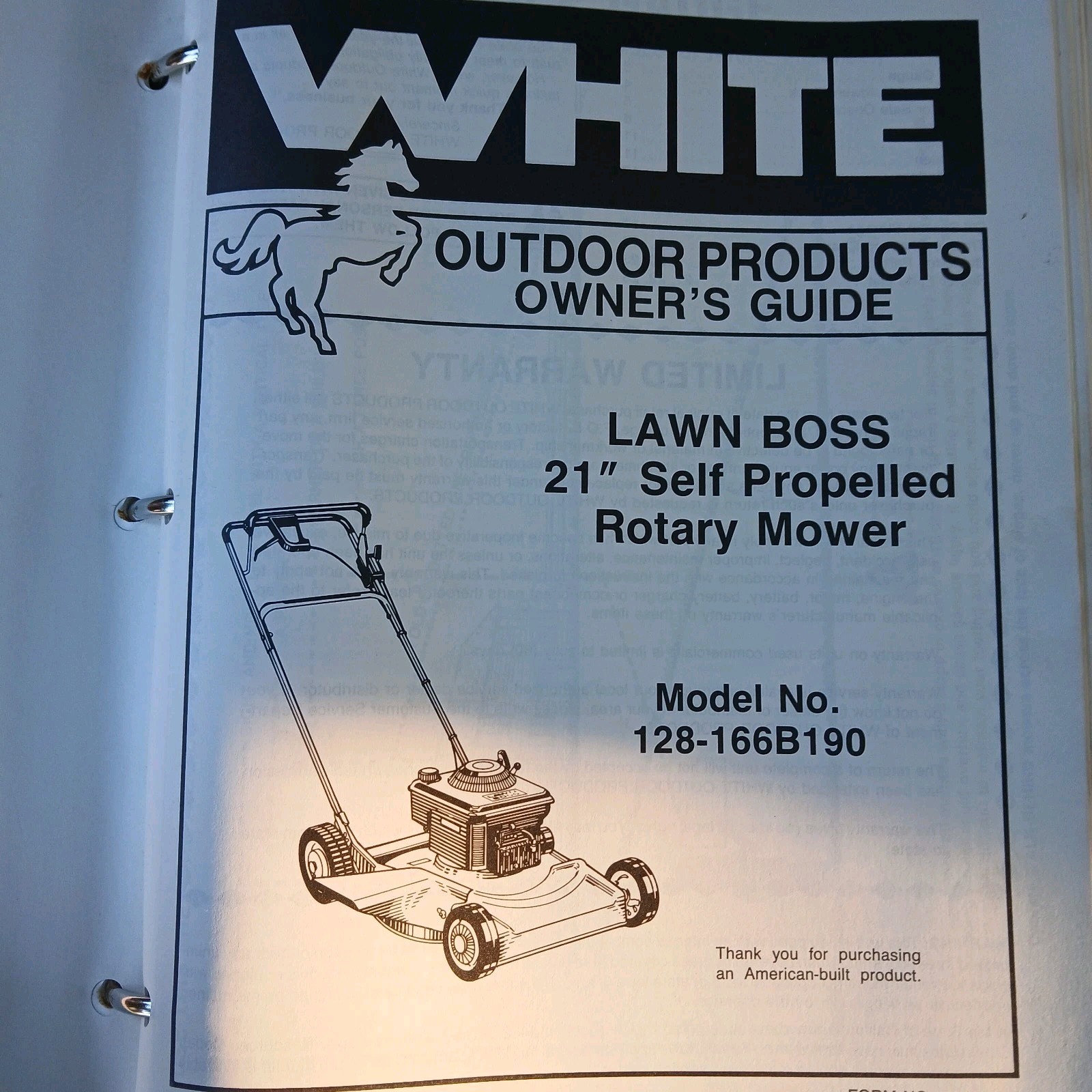 1988 White Outdoor Power Products Parts Catalog Mowers, Edger