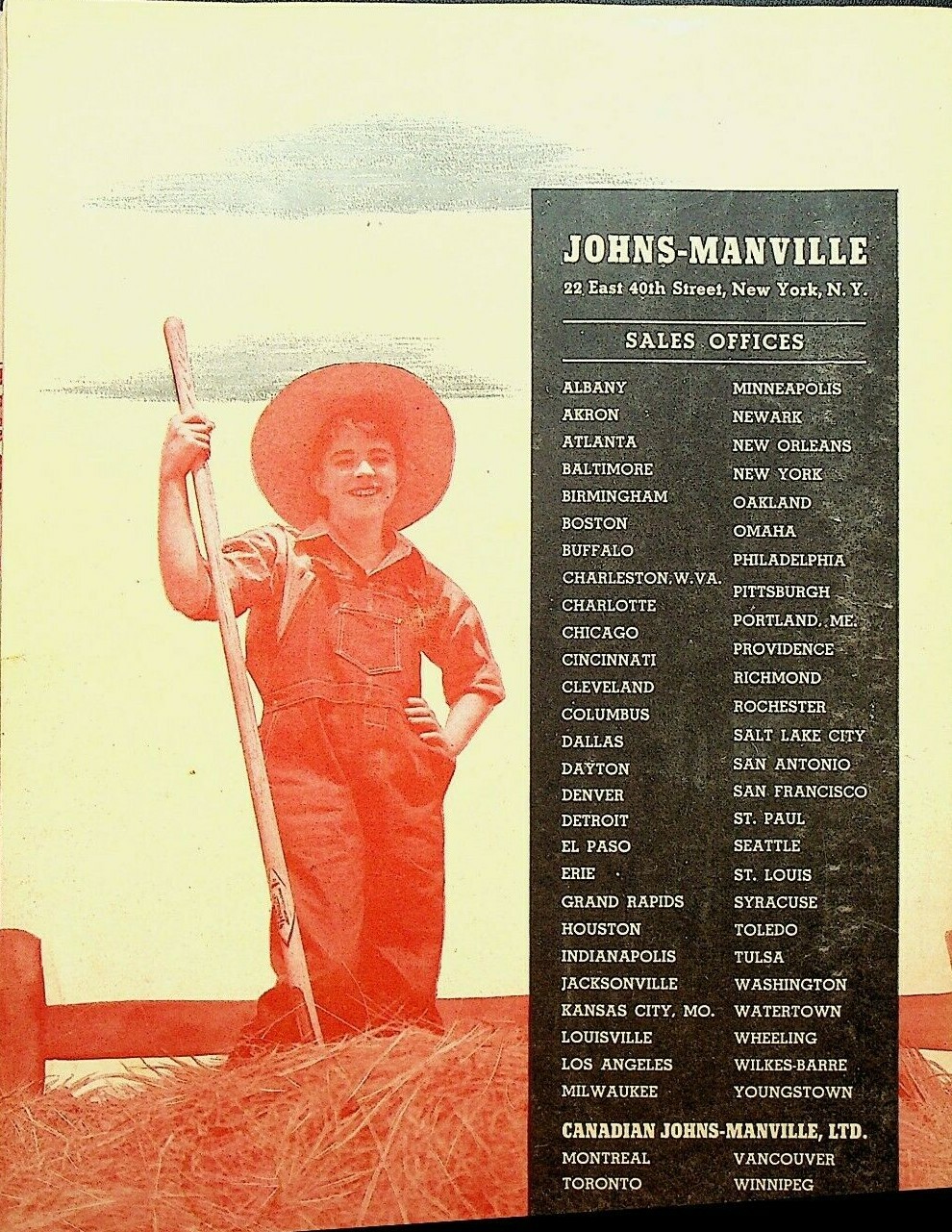 Johns Manville Farm Idea Book ASBESTOS 1942 Peter Helck Dinner Time Cover