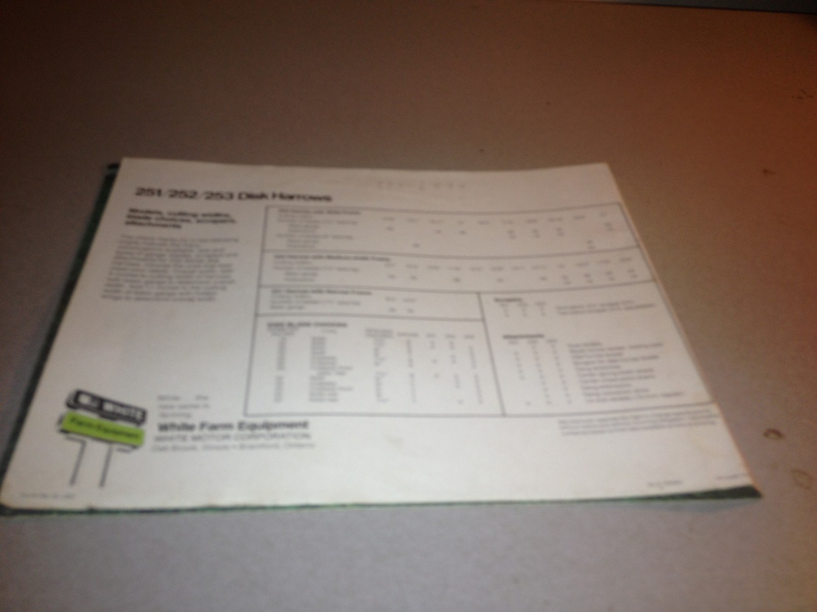 White 251/252/253 Disk Harrows Brochure