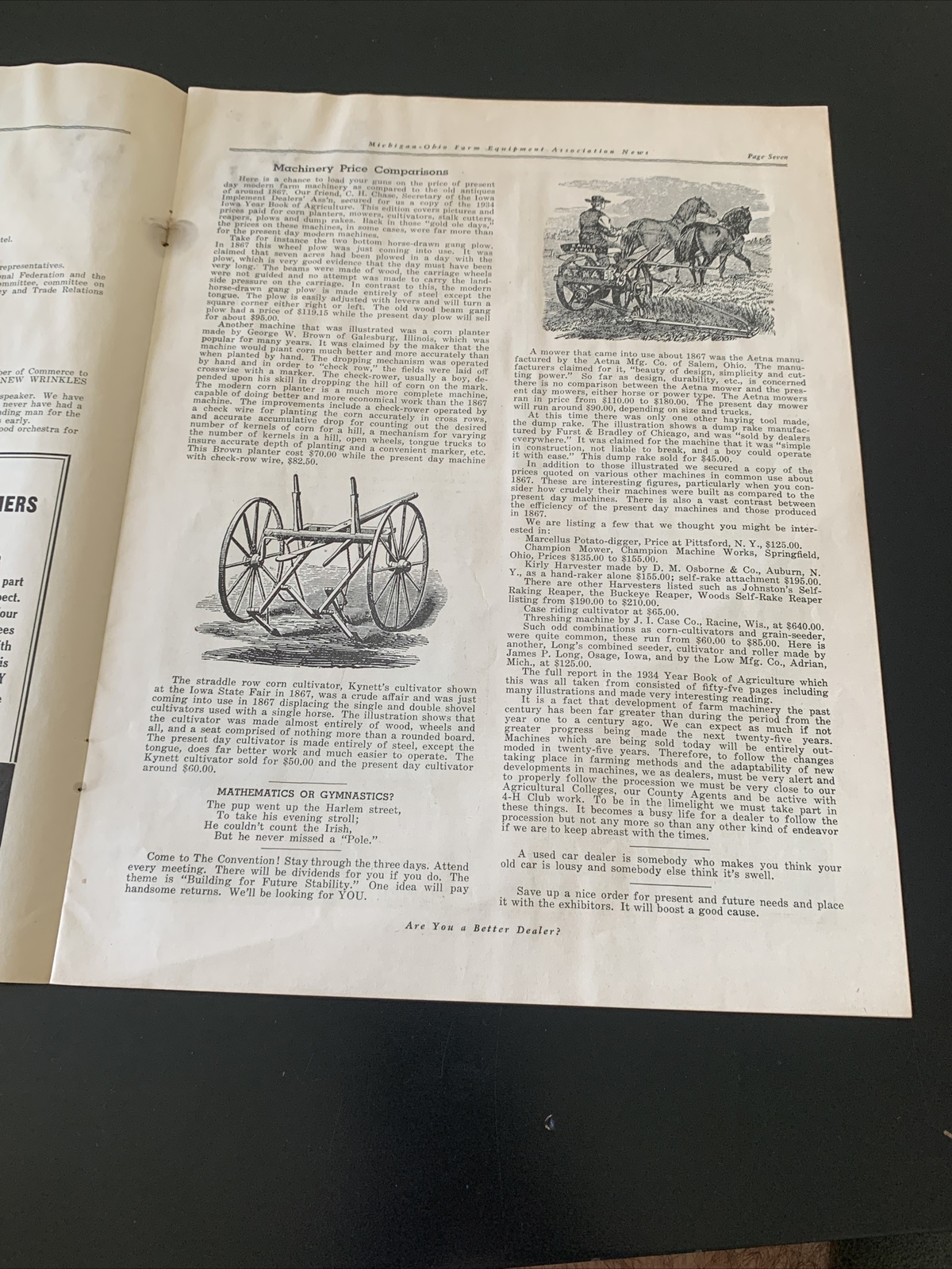 Rare – Michigan Farm Equipment Dealers 1938 Publication Newsletter – Great Ads